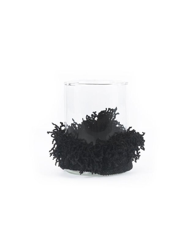 Bazar Bizar The Oh My Gee Kaars Houder - Zwart Velvet - M - Set van 4