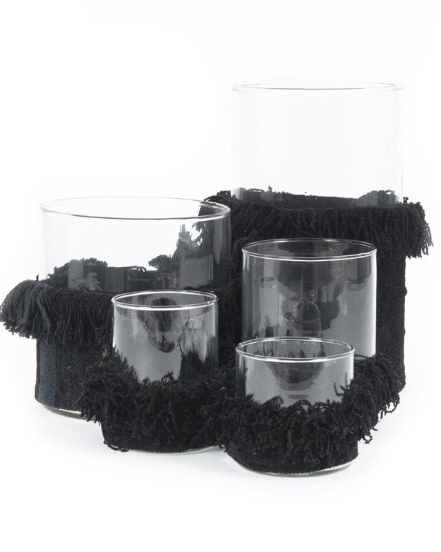 Bazar Bizar The Oh My Gee Kaars Houder - Zwart Velvet - M - Set van 4