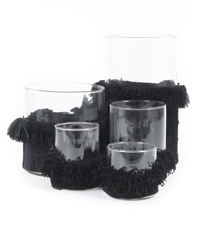 Bazar Bizar The Oh My Gee Kaars Houder - Zwart Velvet - M - Set van 4