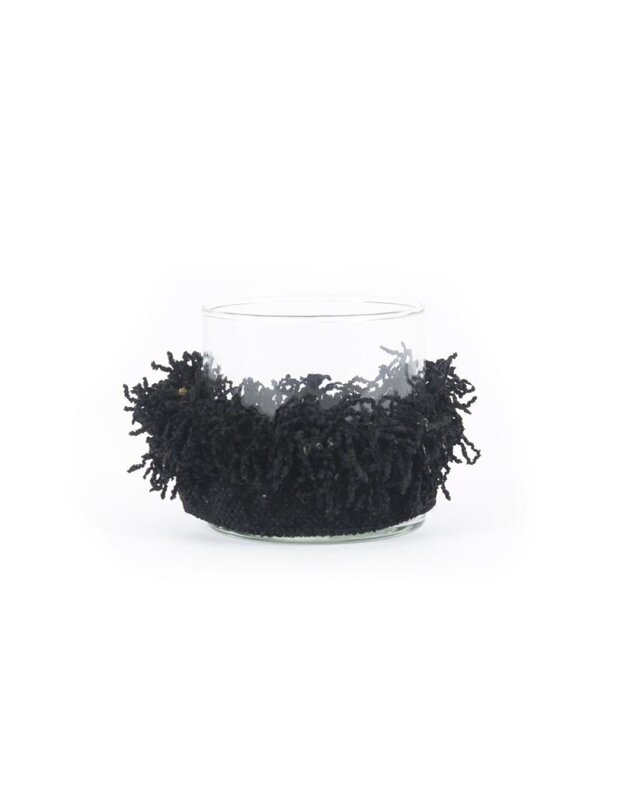 Bazar Bizar The Oh My Gee Kaars Houder -Zwart Velvet - S - Set van 4