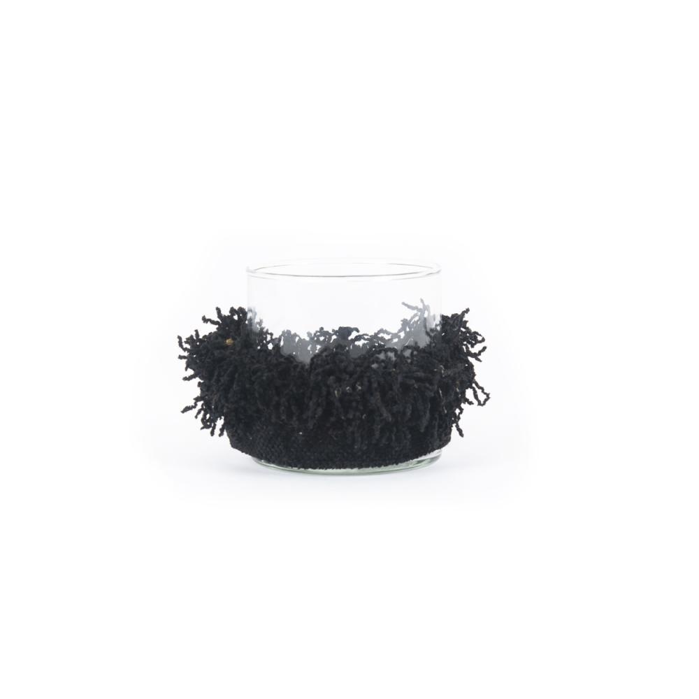Bazar Bizar The Oh My Gee Kaars Houder -Zwart Velvet - S - Set van 4