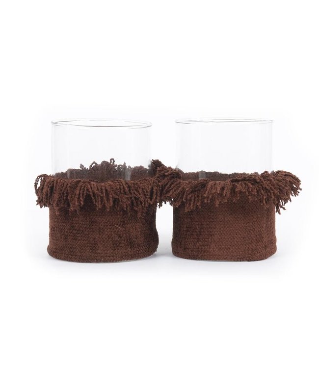 Bazar Bizar The Oh My Gee Kaars Houder - Bourgondisch Velvet - L - Set van 2