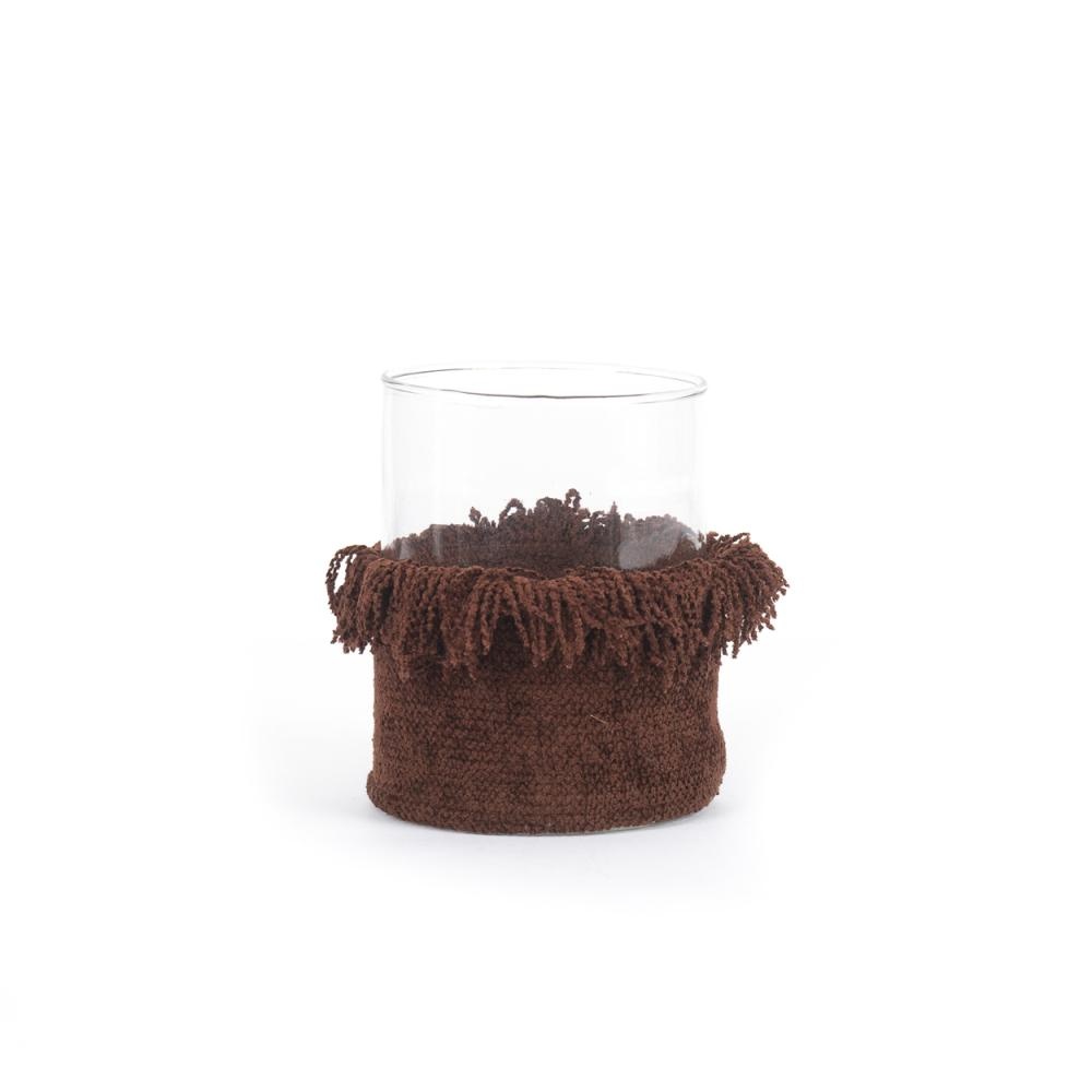 Bazar Bizar The Oh My Gee Kaars Houder - Bourgondisch Velvet - L - Set van 2