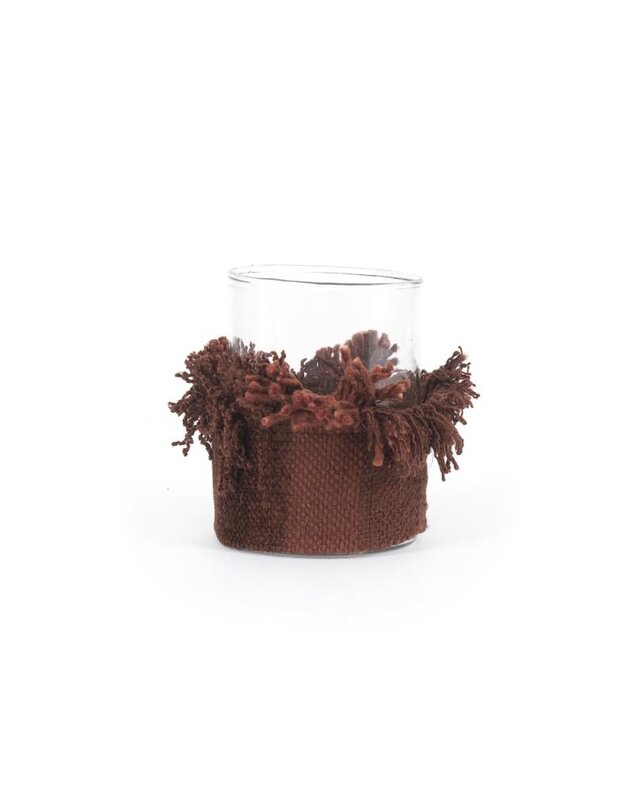 Bazar Bizar The Oh My Gee Kaars Houder - Bourgondisch Velvet - M - Set van 4