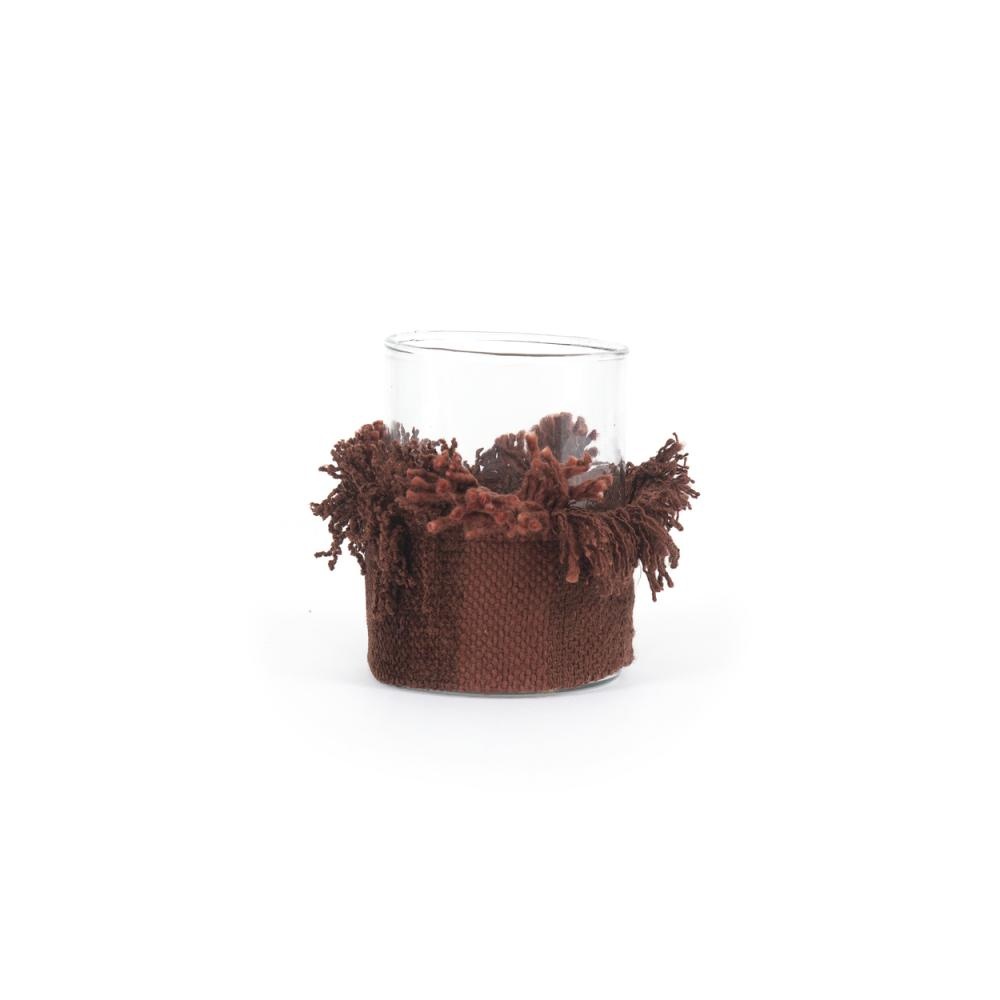 Bazar Bizar The Oh My Gee Kaars Houder - Bourgondisch Velvet - M - Set van 4