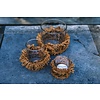 The Oh My Gee Kaars Houder - Kaneel/ Zwart - L - Set van 2