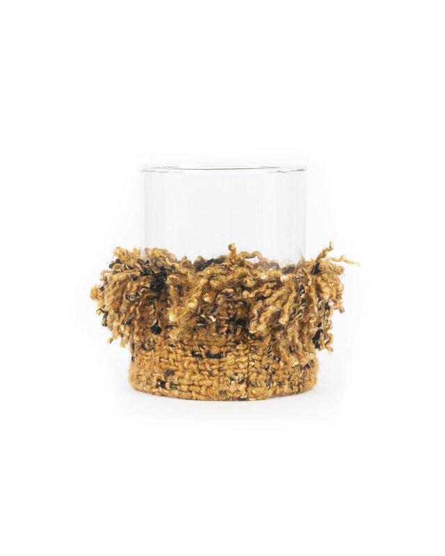 Bazar Bizar The Oh My Gee Kaars Houder - Kaneel/ Zwart - L - Set van 2