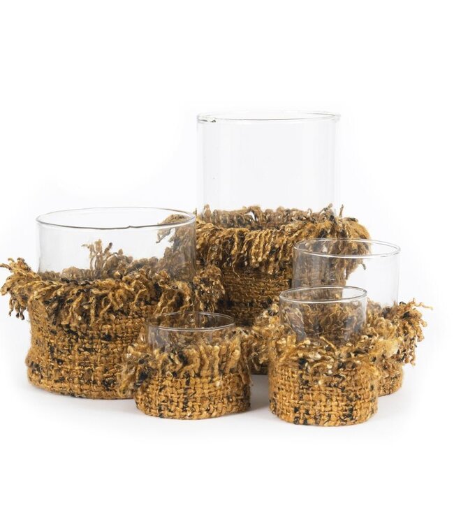 Bazar Bizar The Oh My Gee Kaars Houder - Kaneel/ Zwart - L - Set van 2