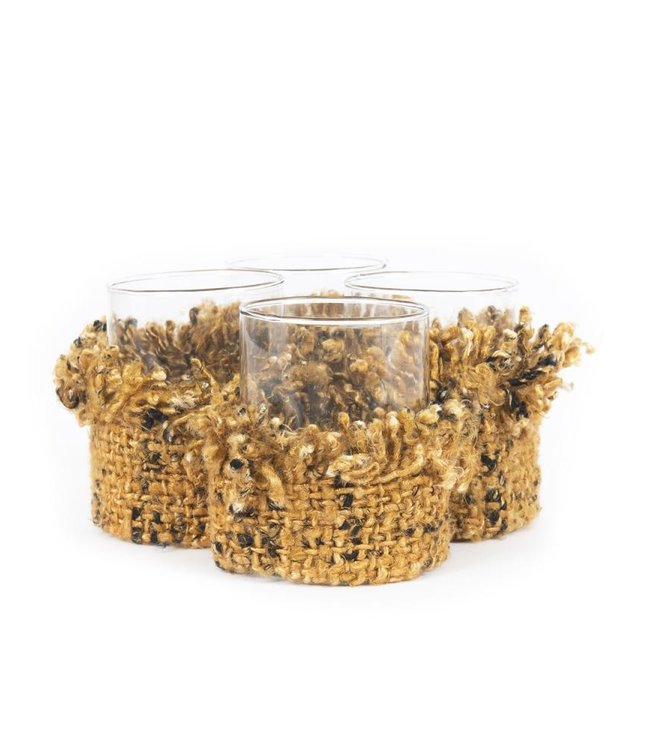 Bazar Bizar The Oh My Gee Kaars Houder - Kaneel/ Zwart - M - Set van 4