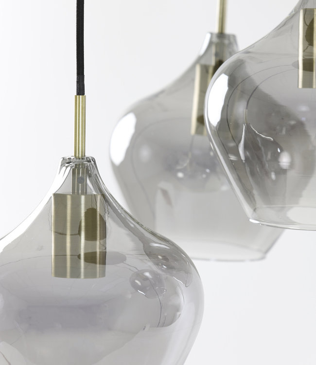 Light&Living Hanglamp 5L Ø61X66 cm Rakel Antiek Brons + Smoke