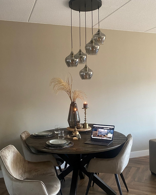 Light&Living Hanglamp Rakel Antiek Brons + Smoke