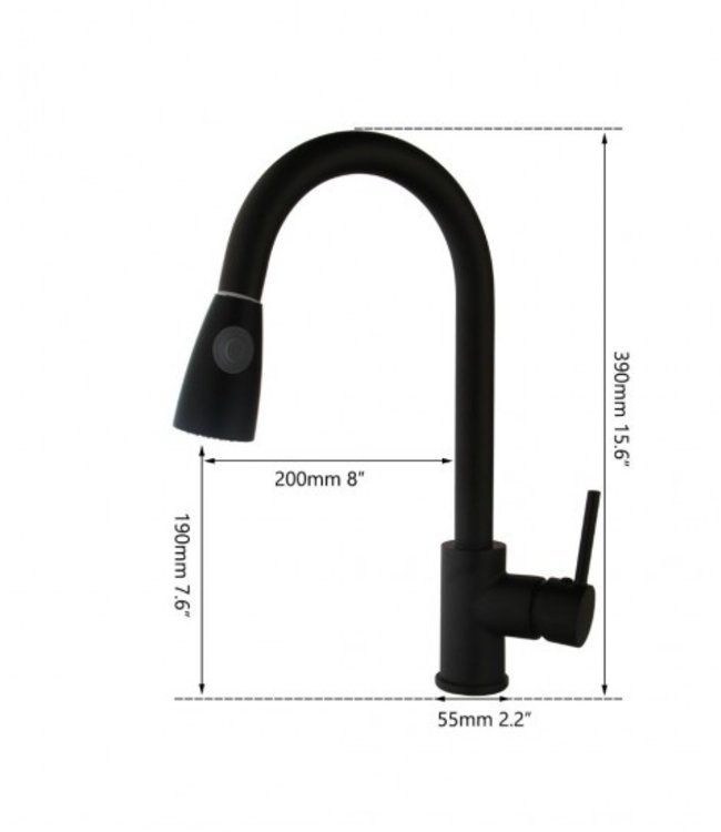 Rene Houtman Mat Zwarte Keukenkraan