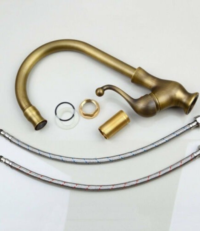 Rene Houtman Nostalgische Bronzen Keukenkraan