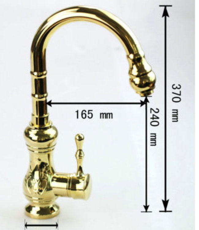 Rene Houtman Nostalgische Gouden Wastafelkraan - Klassiek Model