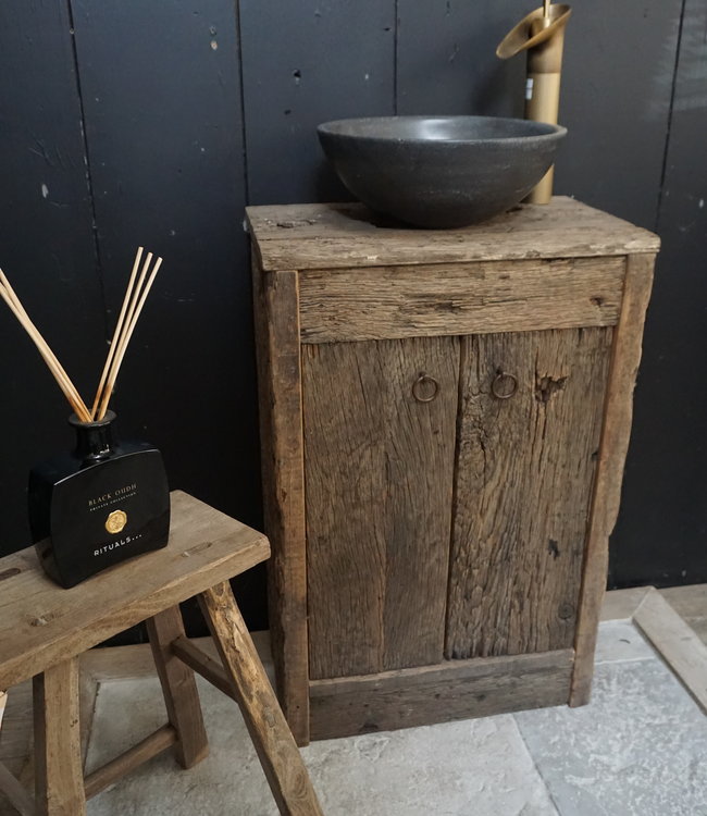 Rene Houtman Toiletmeubel Anouk Geborsteld Oud Eikenhout