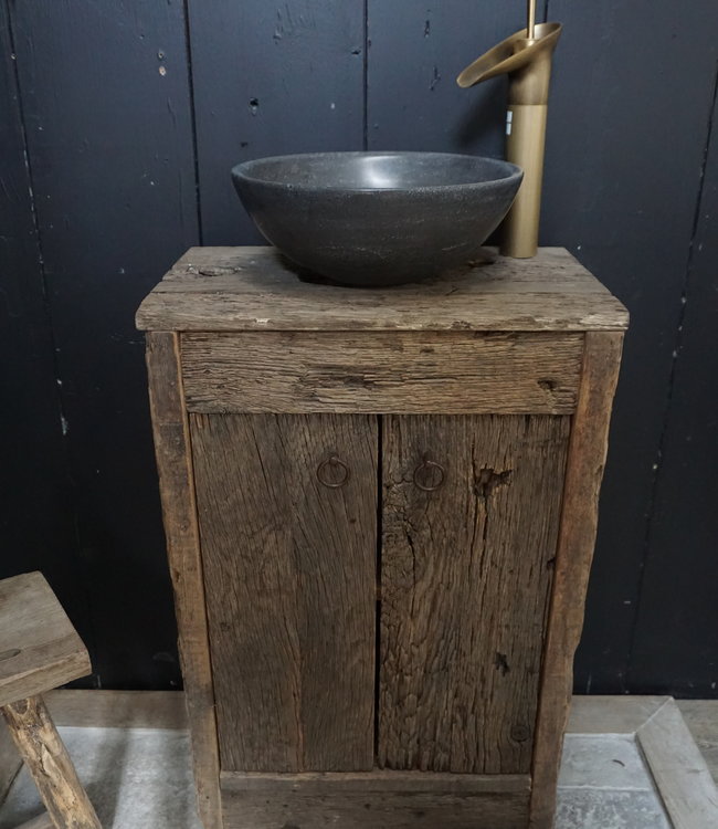 Rene Houtman Toiletmeubel Anouk Geborsteld Oud Eikenhout