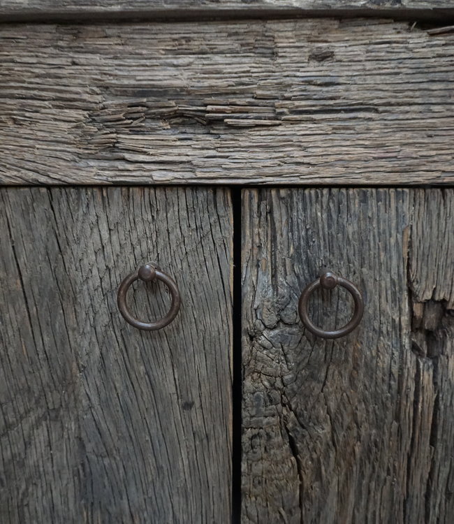 Rene Houtman Toiletmeubel Anouk Geborsteld Oud Eikenhout