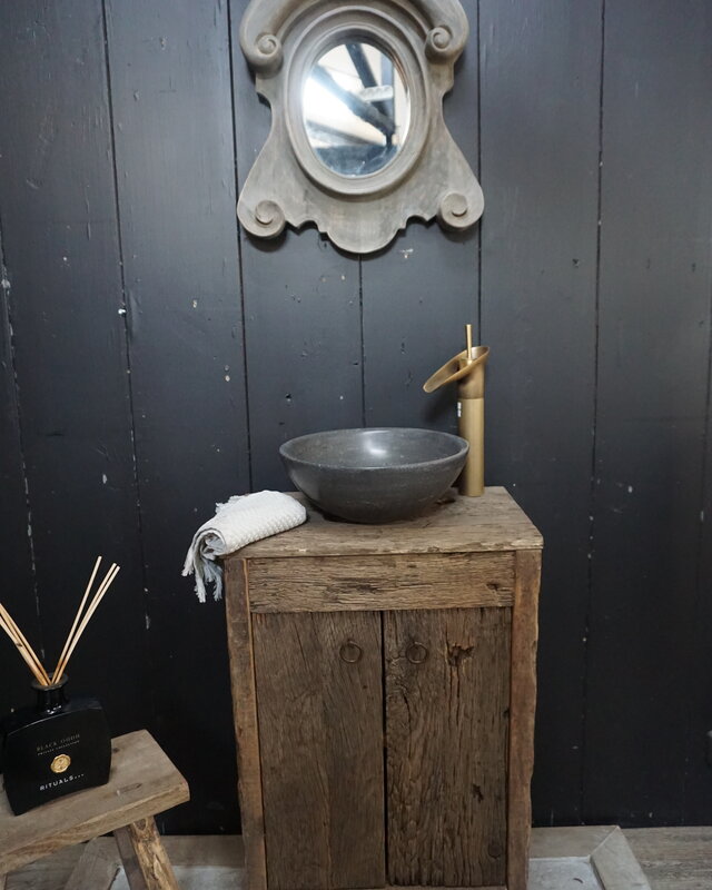 Rene Houtman Toiletmeubel Anouk Geborsteld Oud Eikenhout
