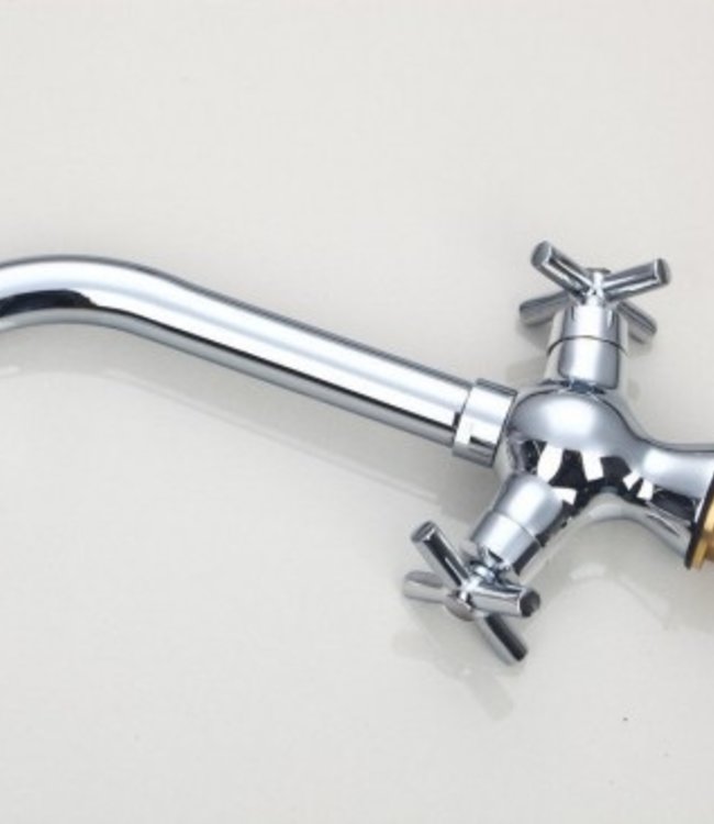 Rene Houtman Chroom Keukenkraan met Klassieke Draaihendels