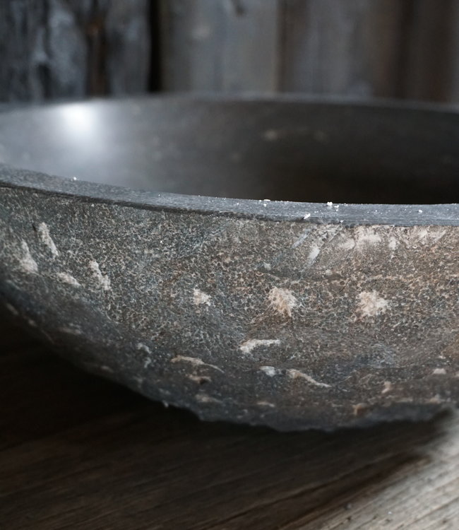 Rene Houtman Hardstenen Opzet Waskom Rond gekapt - B42 cm