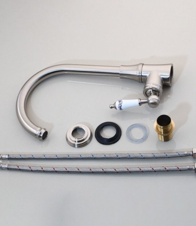 Rene Houtman Geborsteld Nikkel Wastafelkraan