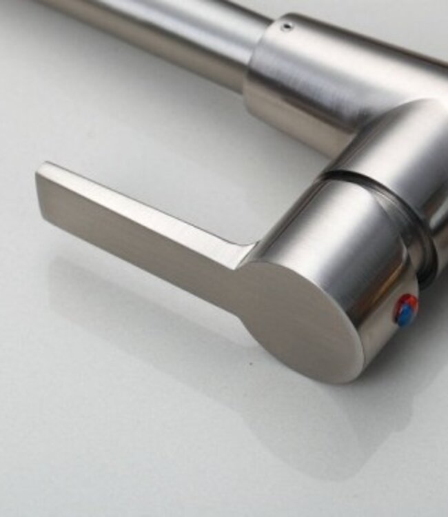 Rene Houtman Stijlvolle Draaibare Keukenkraan - Geborsteld Nikkel