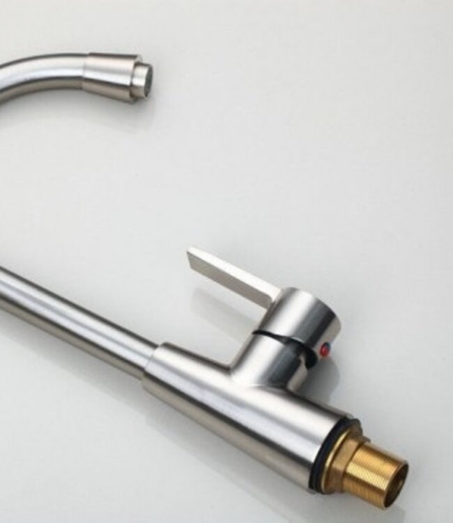 Rene Houtman Stijlvolle Draaibare Keukenkraan - Geborsteld Nikkel