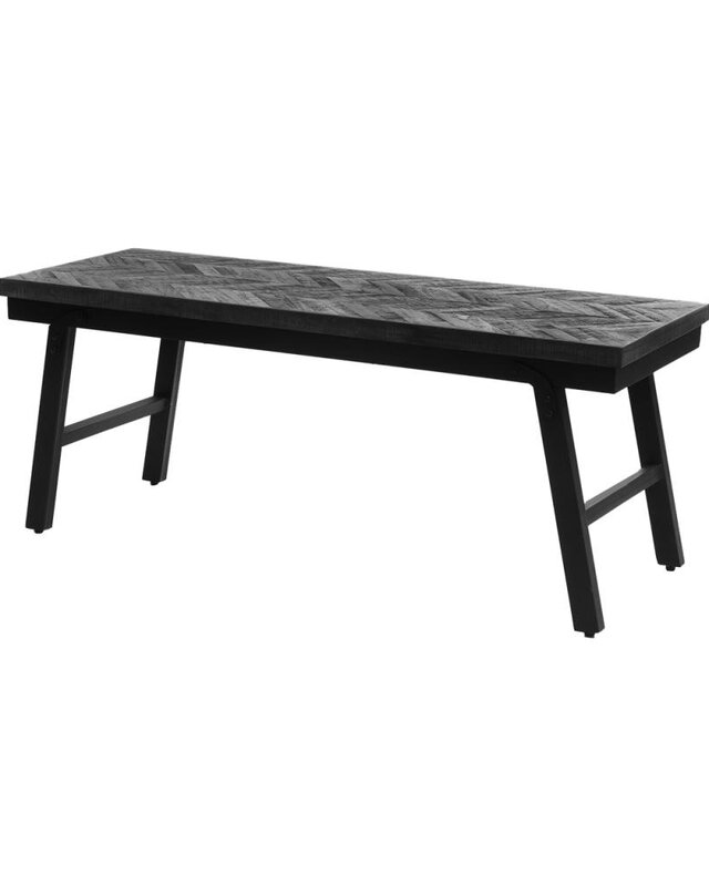 Bazar Bizar Visgraat Bankje - Zwart - 110 cm
