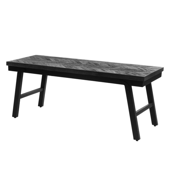 Bazar Bizar Visgraat Bankje - Zwart - 110 cm