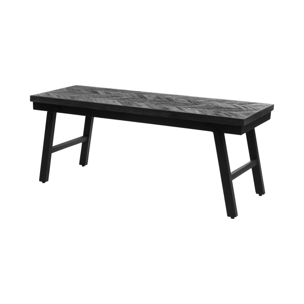 Bazar Bizar Visgraat Bankje - Zwart - 110 cm