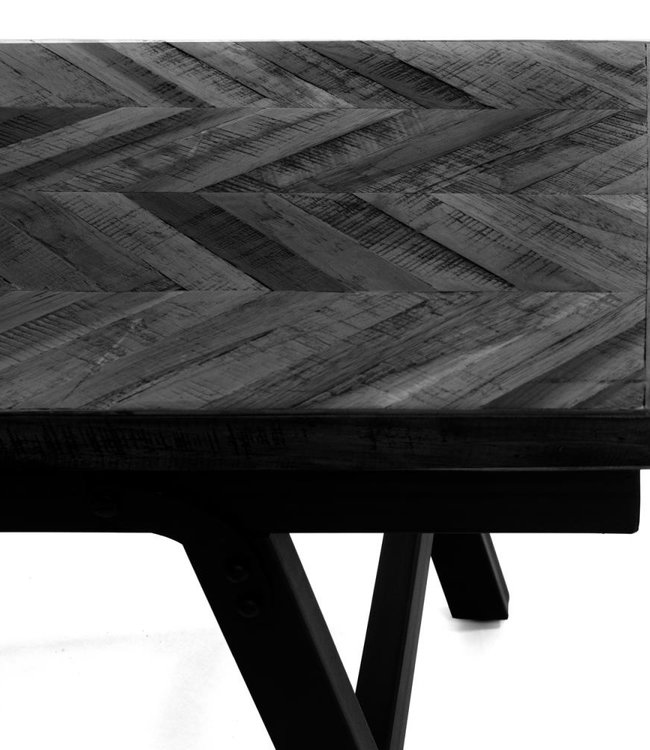 Bazar Bizar Visgraat Bankje - Zwart - 150 cm