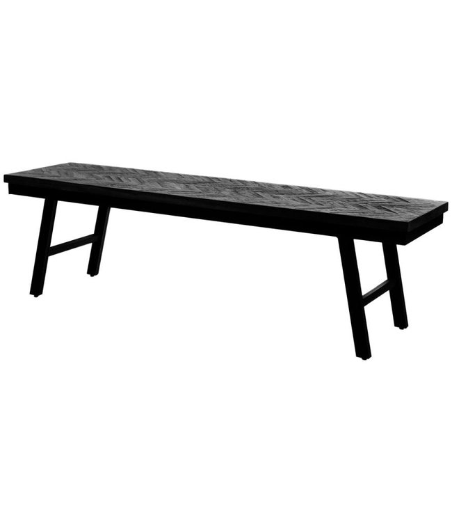 Bazar Bizar Visgraat Bankje - Zwart - 150 cm