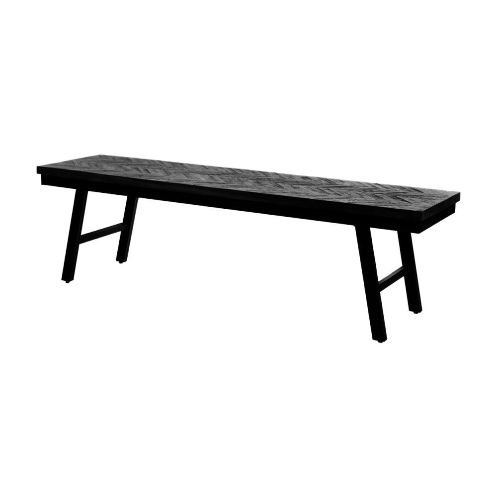 Bazar Bizar Visgraat Bankje - Zwart - 150 cm