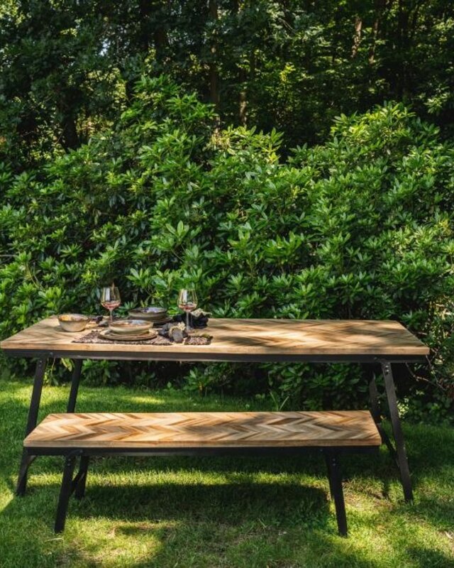 Bazar Bizar Visgraat Bankje - Naturel - 110 cm