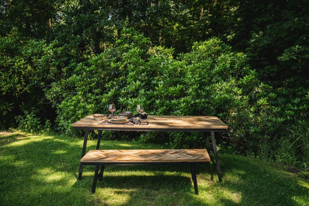 Bazar Bizar Visgraat Bankje - Naturel - 110 cm
