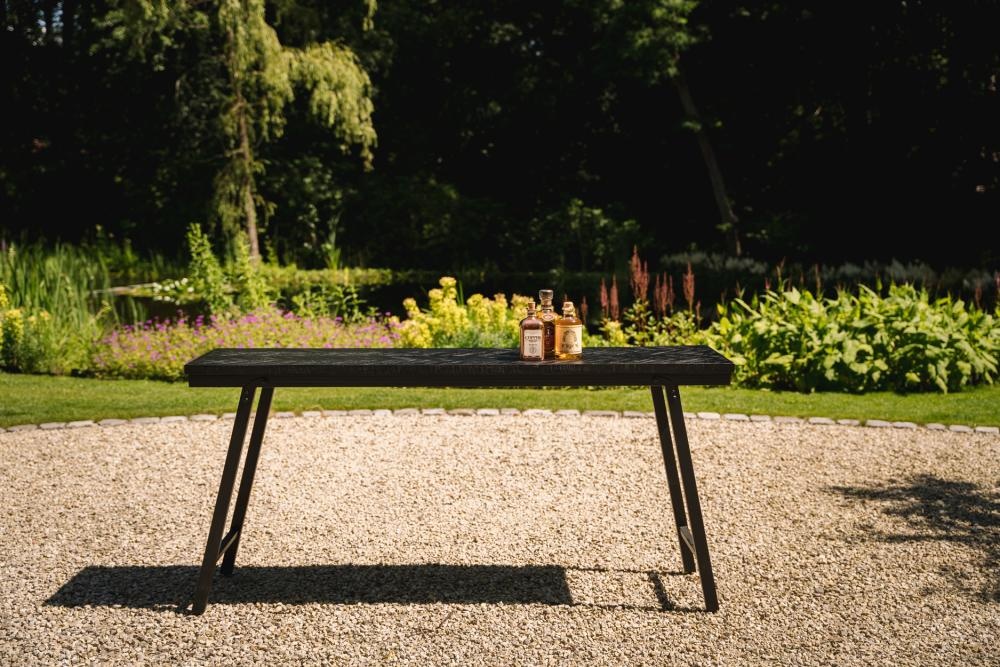 Bazar Bizar Visgraat Bijzettafel - Zwart - 170 cm