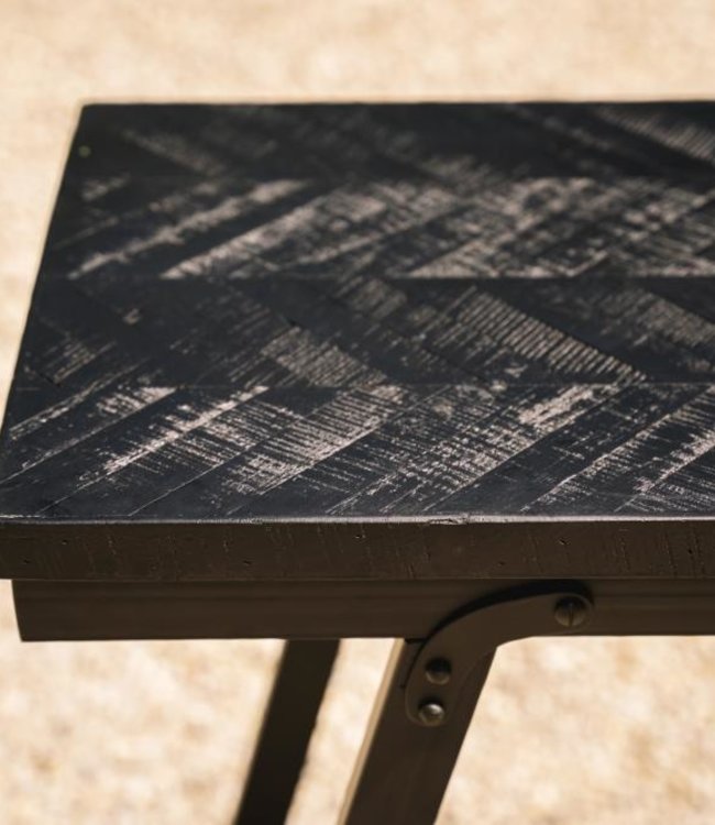 Bazar Bizar Visgraat Hoge Tafel - Zwart - 140 cm