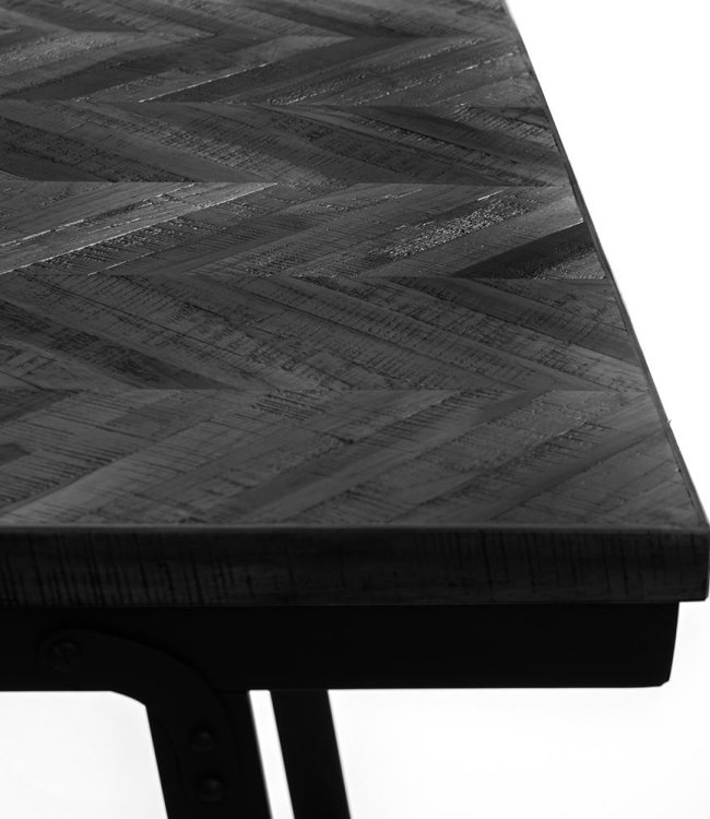 Bazar Bizar Visgraat Hoge Tafel - Zwart - 140 cm