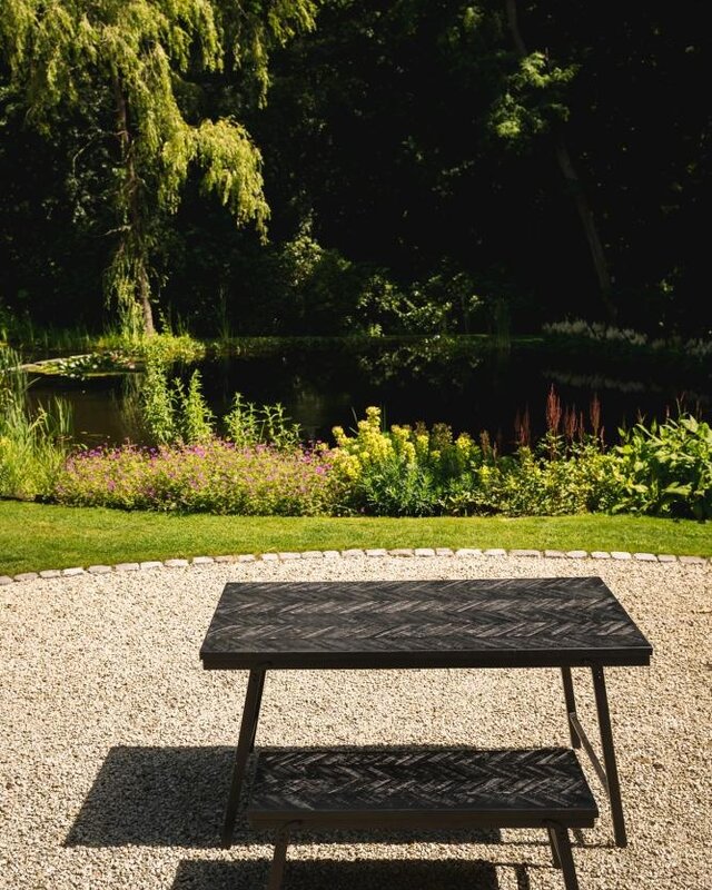 Bazar Bizar Visgraat Tafel - Zwart - 160 cm