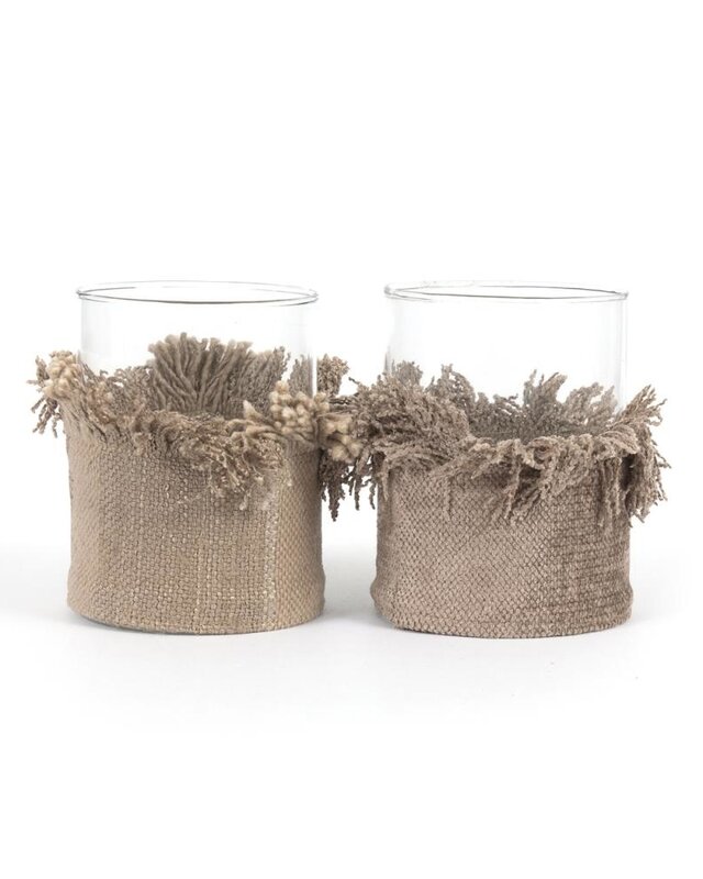 Bazar Bizar The Oh My Gee Kaars Houder - Concreet Velvet - L - Set van 2