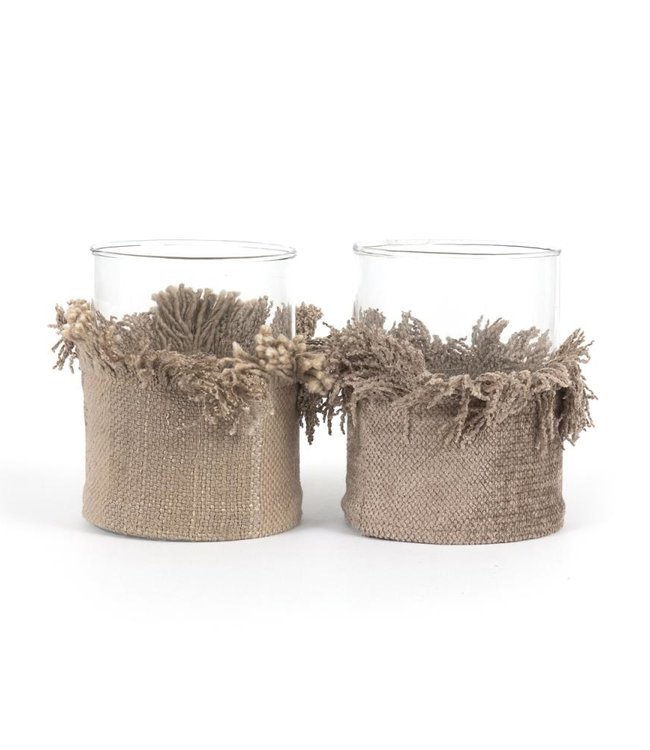 Bazar Bizar The Oh My Gee Kaars Houder - Concreet Velvet - L - Set van 2