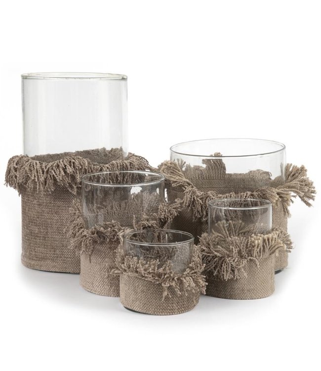 Bazar Bizar The Oh My Gee Kaars Houder - Concreet Velvet - L - Set van 2