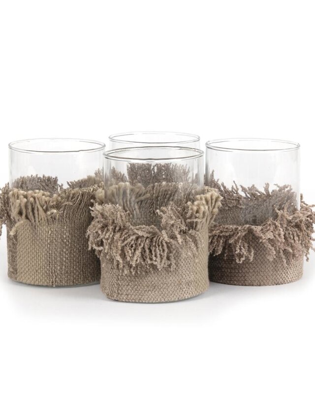 Bazar Bizar The Oh My Gee Kaars Houder - Concreet Velvet - M - Set van 4
