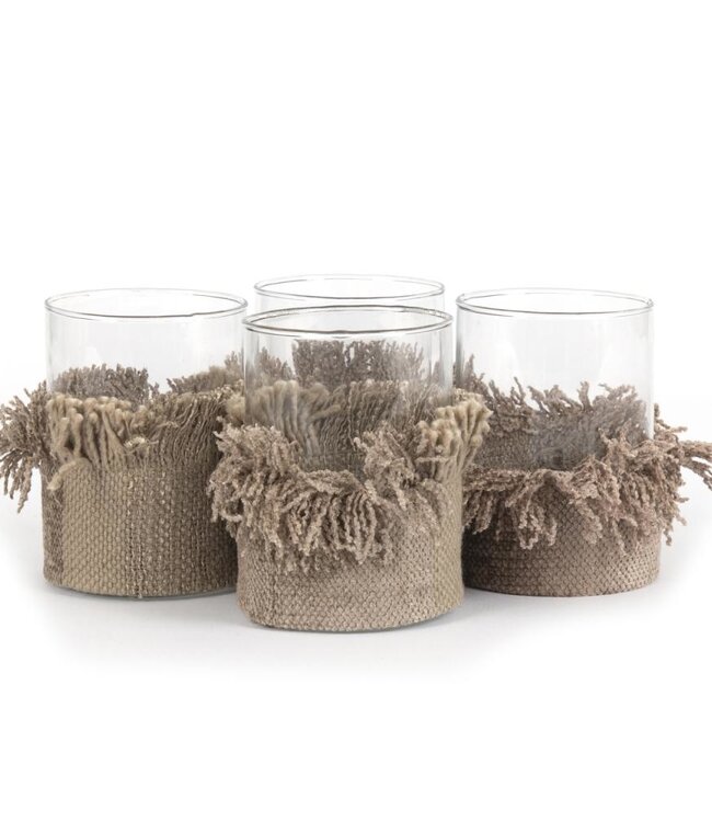 Bazar Bizar The Oh My Gee Kaars Houder - Concreet Velvet - M - Set van 4