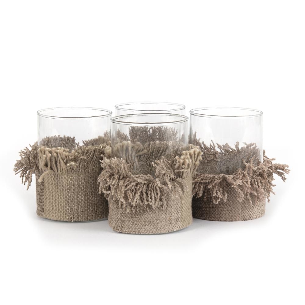 Bazar Bizar The Oh My Gee Kaars Houder - Concreet Velvet - M - Set van 4