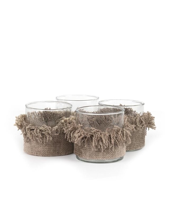 Bazar Bizar The Oh My Gee Kaars Houder - Concreet Velvet - S - Set van 4