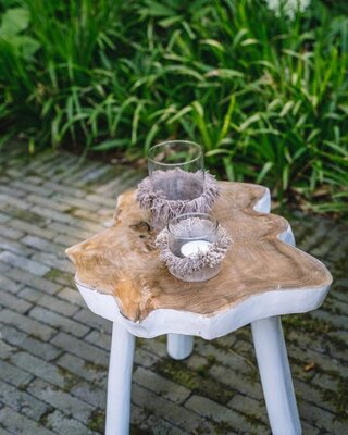 Bazar Bizar The Oh My Gee Kaars Houder - Concreet Velvet - S - Set van 4