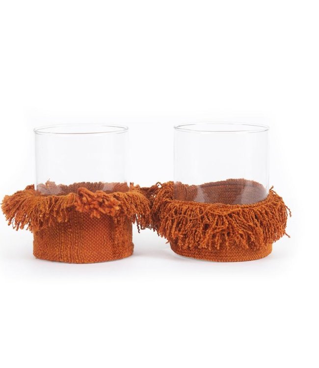 Bazar Bizar The Oh My Gee Kaars Houder - Roest Velvet - L - Set van 2