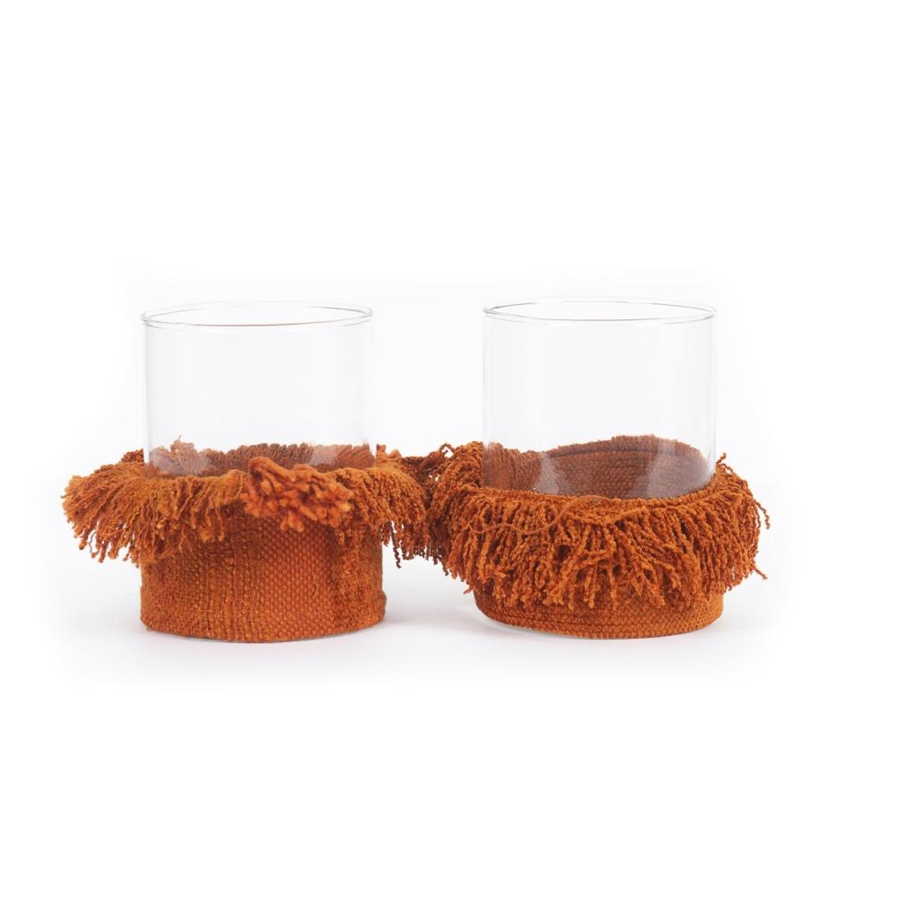 Bazar Bizar The Oh My Gee Kaars Houder - Roest Velvet - L - Set van 2