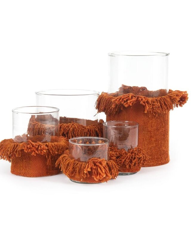 Bazar Bizar The Oh My Gee Kaars Houder - Roest Velvet - L - Set van 2